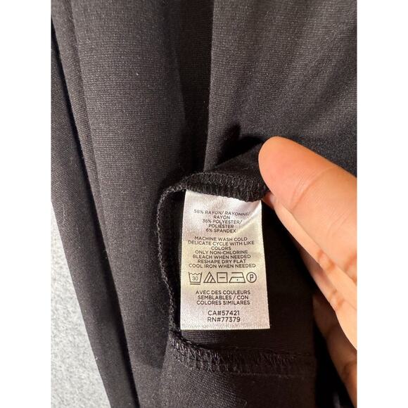 Ann‎ Taylor Dress 4 Ruffle Sleeve Midi Black Stretch Midi Summer Mature - Picture 3 of 7